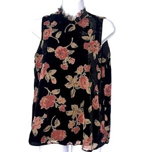Burnout Velvet Top‎ Small Whimsigoth Fringe Western Dark Floral Goth Feminine